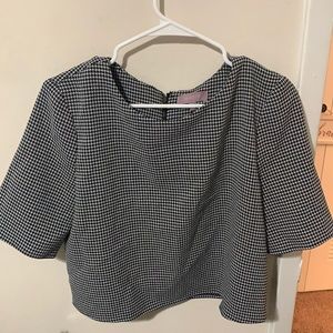 Business Causal Black and White Midi Top